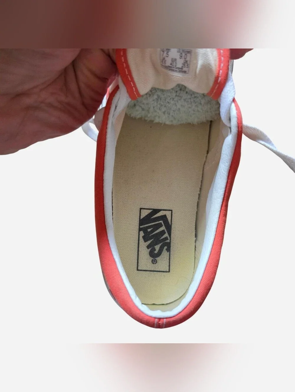 Vans Coral & Cream Checkerboard Low-Top Sneakers